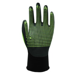 Green Thermo Plus Fully Coated Foam Latex Grip Waterproof Gloves, WG-1855HYS U-FEEL SPE Green Thermo Plus Fully Coated Foam Latex Grip Waterproof Gloves, WG-1855HYS U-FEEL SPE